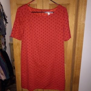 Red secretary style cocktail dress